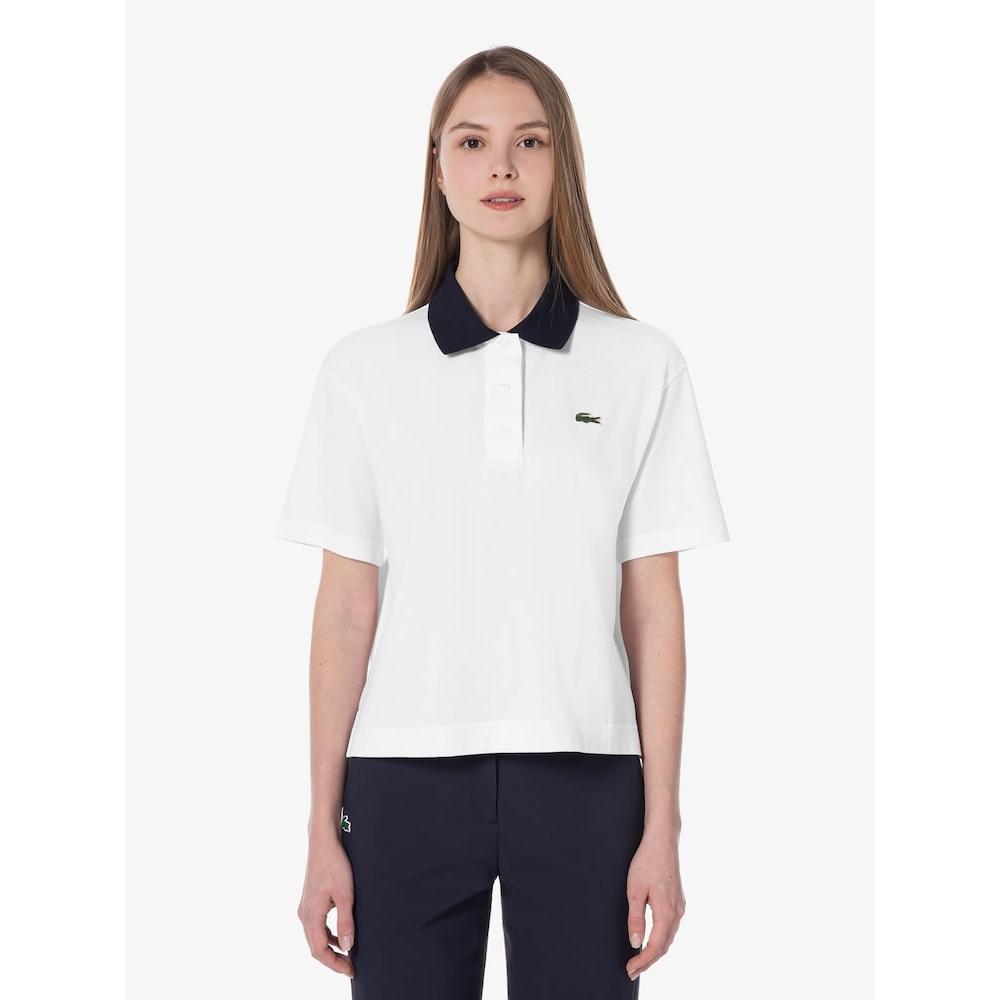 

LacoSte Women S Color Block Semi Crop Polo Shirt Pf450e 54g 001 q2nPf450e 54g001 034