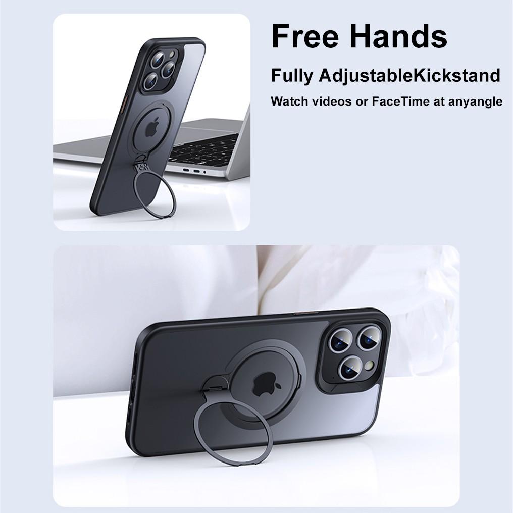 For iPhone 14 Pro Case Compatible with MagSafe Magnetic Ring Kickstand Anti-drop Phone Cover