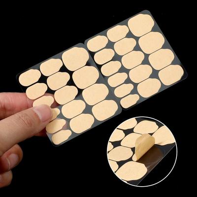 Adhesive Nail Patches, Beige, Peel and Stick, Multiple Sizes, 24 Pieces