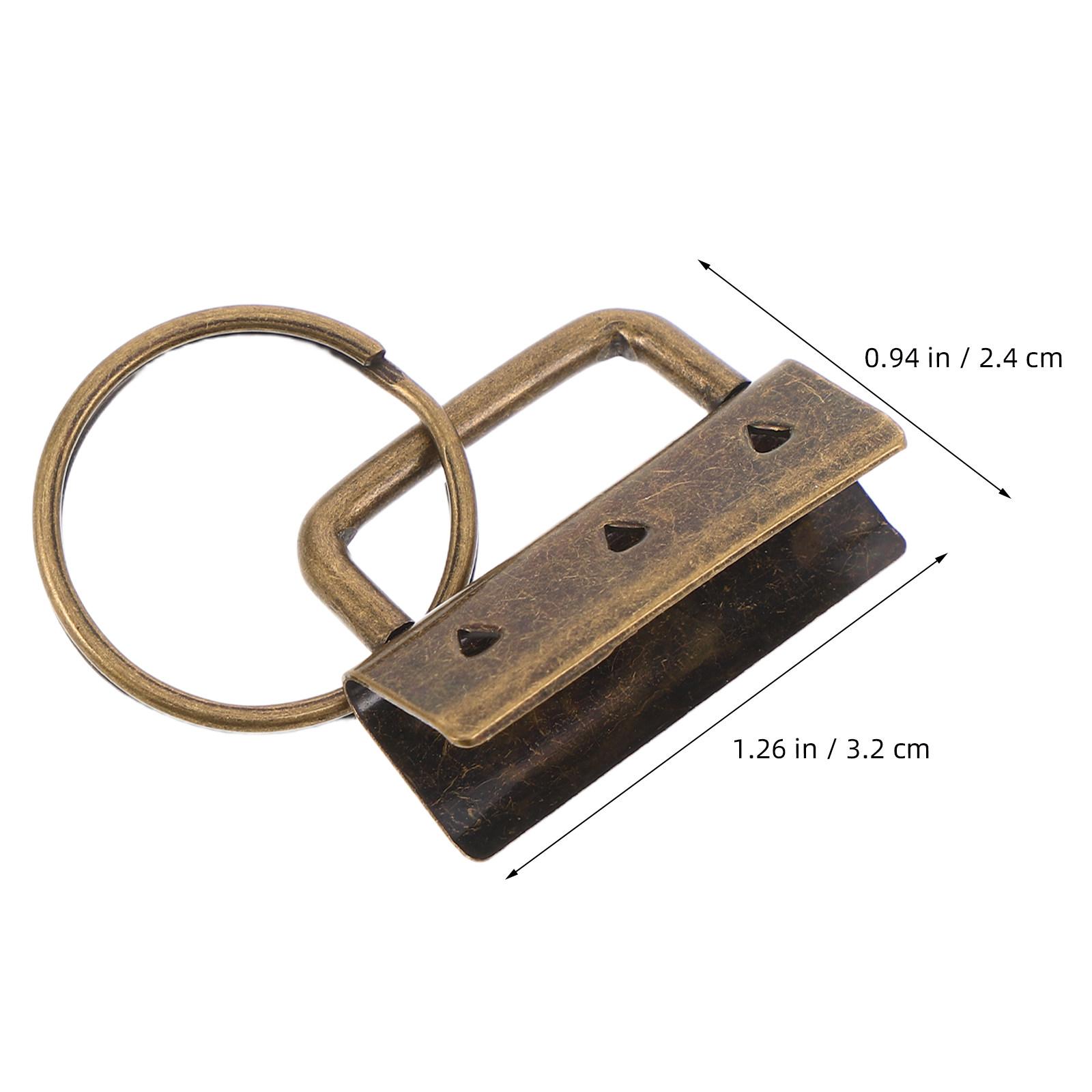 30Pcs Heavy Duty Iron Key Fob Kit Nickel Finish Webbing Clamp Strap End Buckle Clip Keyring for Handbag Luggage Backpack золотистый