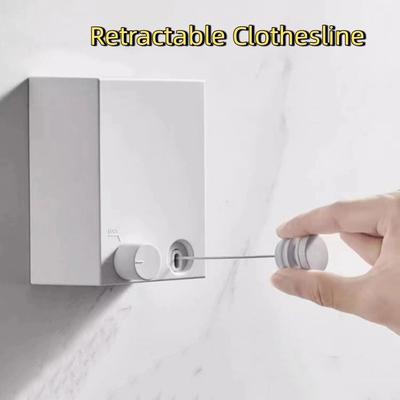 Thickened Steel Wire Retractable Clothesline Punch-Free Household Invisible Clothesline Space Saving Steel Wire Clothesline