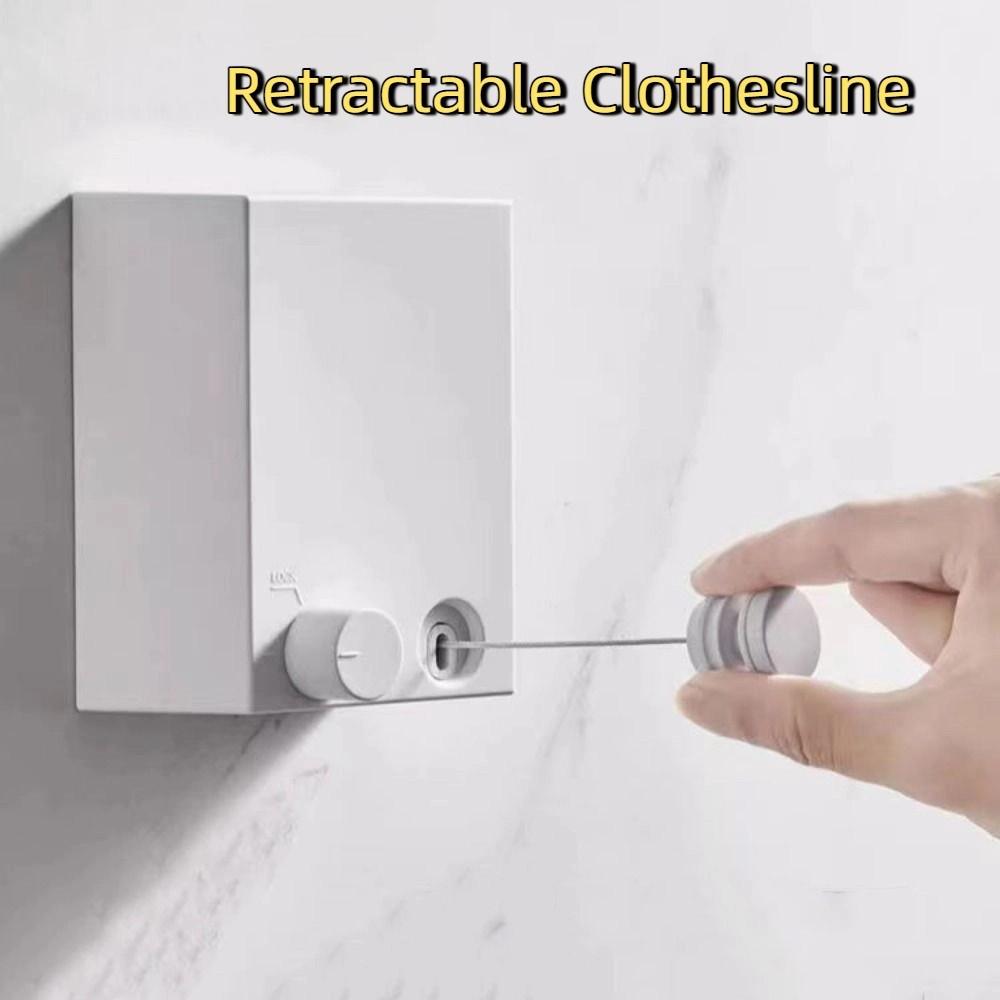 Thickened Steel Wire Retractable Clothesline Punch-Free Household Invisible Clothesline Space Saving Steel Wire Clothesline