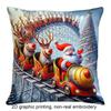 2D Flat Print 1 Amusement Park Roller Coaster Christmas Scene Double-Sided Printed Christmas Pillowcase - Multiple Sizes Available - Square Zipper Pil