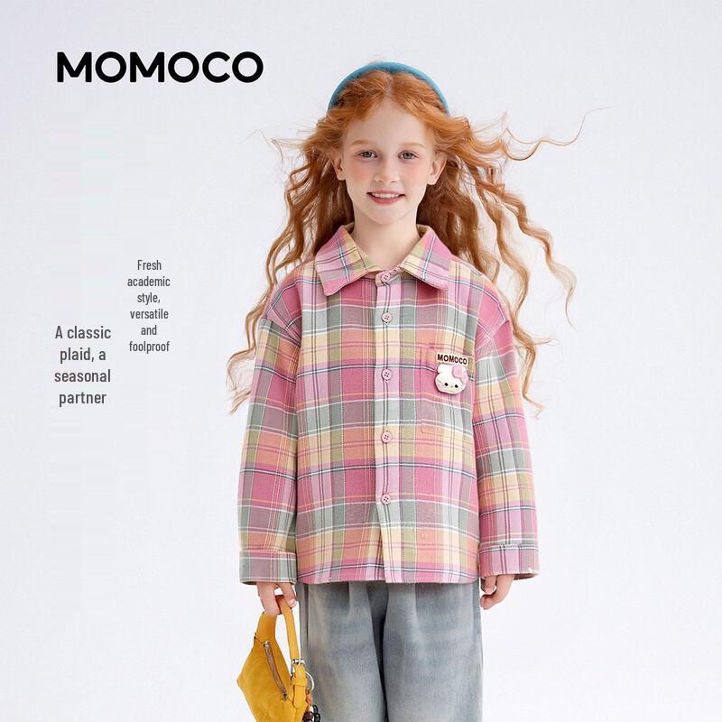 MOMOCO Girls  Plaid Long Sleeve Shirt 130
