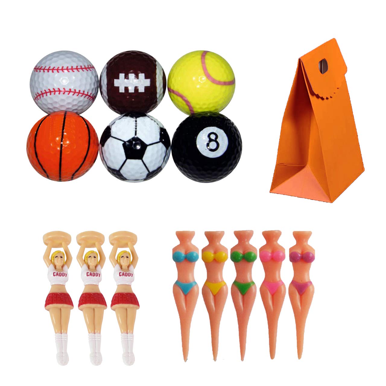 

HAMILO Golf Competition Fun Golf Set of 3 Balls, Tee, Caddy, Swimsuit, Prize, Goods,