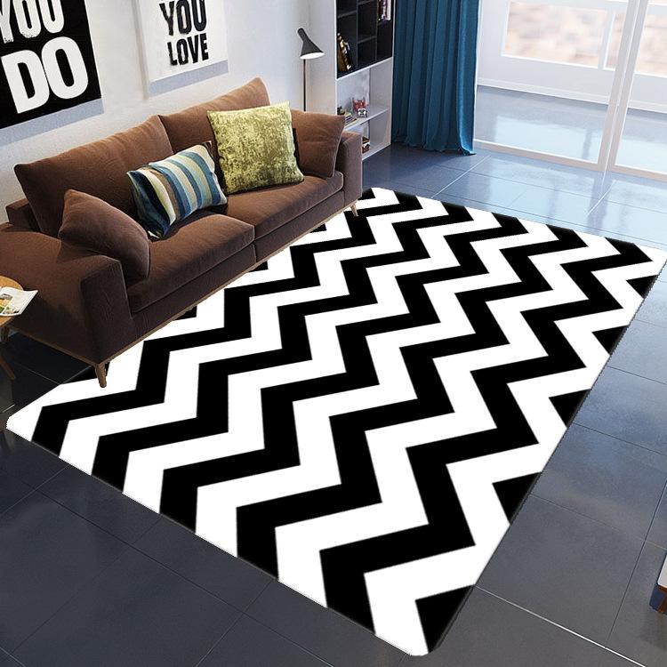 New Chinese Wave Abstract Art Carpet Living Room Coffee Table Bedroom Sofa Nordic Floor Mat 3D Production