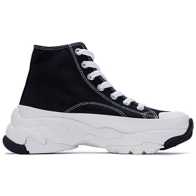 MLB Chunky High New York Yanker Slip Resistant Abrasion Resistant High Top Canvas Shoes Unisex Black 32SHU1111-50L