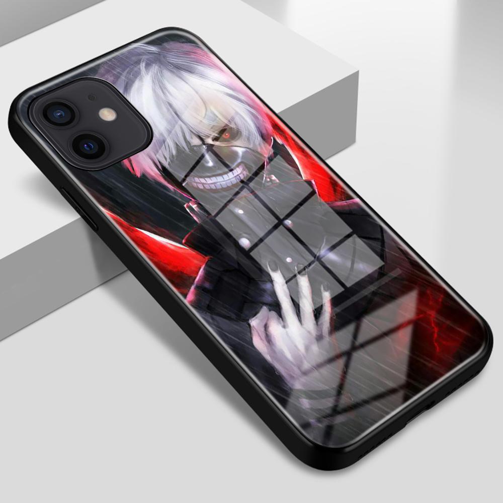 For iPhone 6 6S 7 8 14 Plus X XR XS 11 12 13 14 Pro Max SE2020 Tempered Glass Anti-Fall Anime Tokyo Ghoul Case