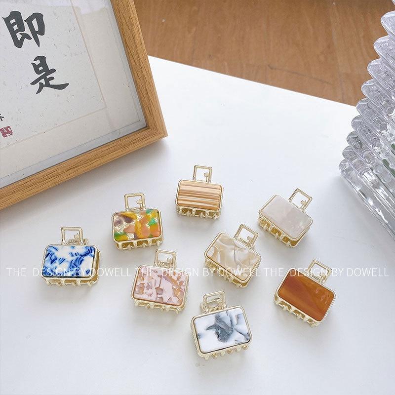 Elegant Vintage Square Hair Clip For Women Acetate Alloy Hairpin In Assorted Colors Trendy Geometric Hair Accessory