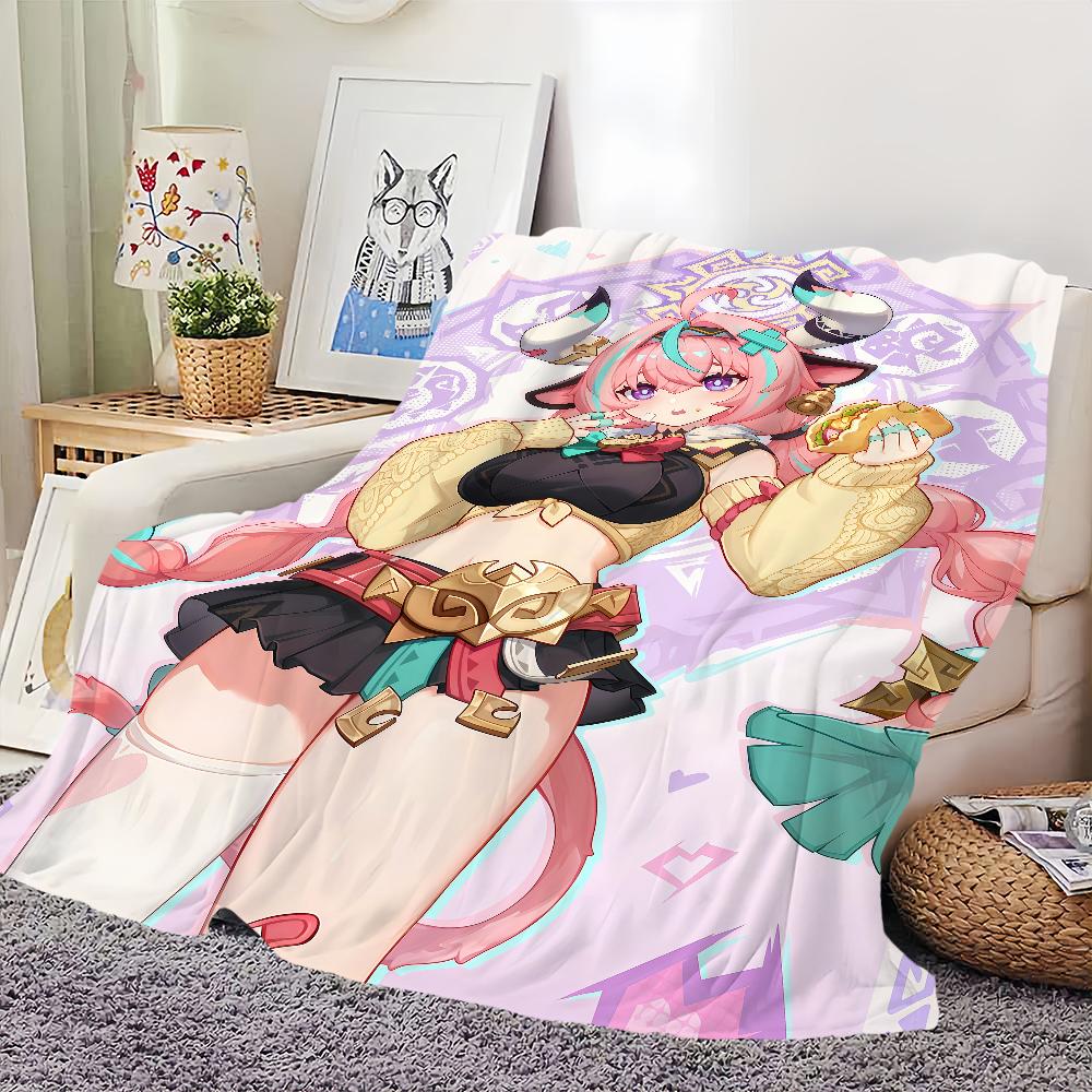 warm comfort soft Varesa plush blanket for sofa living room office NEW bedroom travel Genshin Impact gift single-sided printed