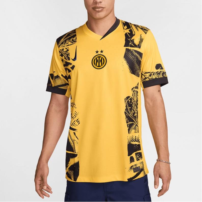 Nike Inter Milan Dri-Fit FW24 Retro Jersey Fashion Logo Short Sleeve V-Neck Football Shirt Men jerseys Gold Black FQ2023-741