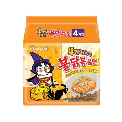Samyang 4 Sorten Käse Scharfe Ramen (Buldak gebratene Nudeln) 145 g x 4