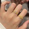 New In Palace Style Delicate Yellow Gemstone Flower Rings for Women Luxury High Fashion Ring Party Wedding Jewelry Gifts