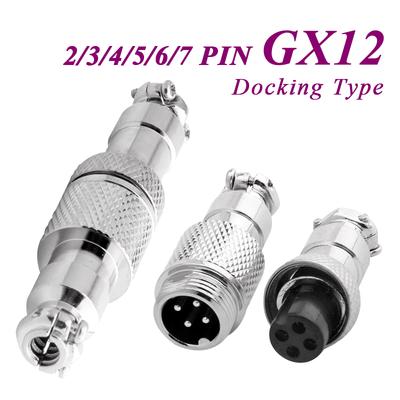 5 Stück Luftfahrtstecker GX12 Stecker Stumpflötsockel 2/3/4/5/6/7Pin Kabeldocking-Steckverbinder