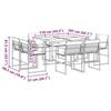 VidaXL Garden Dining Set with Cushions 9 Pcs Black Textilene, Outdoor Dining Set, Dining Furniture of 3295078