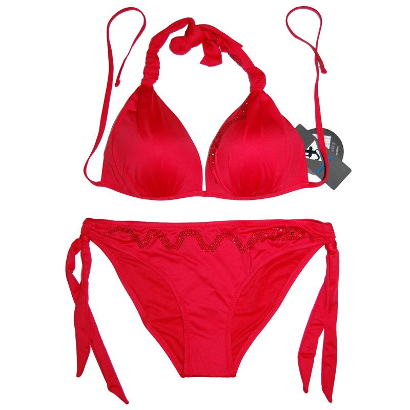 Bikini Rojo Han Li Gu | Bikini de Tres Piezas Inteligente+Sexy | 192001 Bañador de Moda