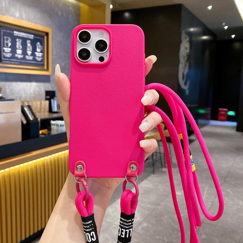 Modny pokrowiec na ramię z TPU, miękki, na iPhone'a 16 Pro Max 15 Plus 14 Pro 13 12 11, prosty pasek, odporny na wstrząsy, matowy, smukły pokrowiec na telefon