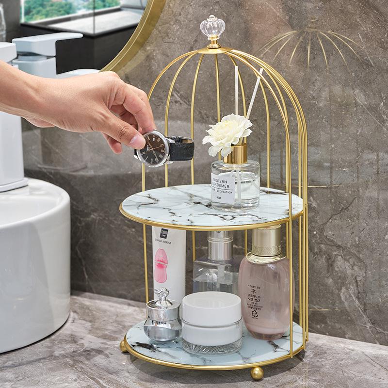 Nordic Vanity Table Birdcage Shelf Makeup Storage Box for Bathroom
