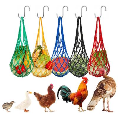 Nützlicher Hühnerfutterspender Automatische Netztasche Gemüsehalter Netzfutterspender Für einfache Geflügelfütterung Hühnerfütterungszubehör