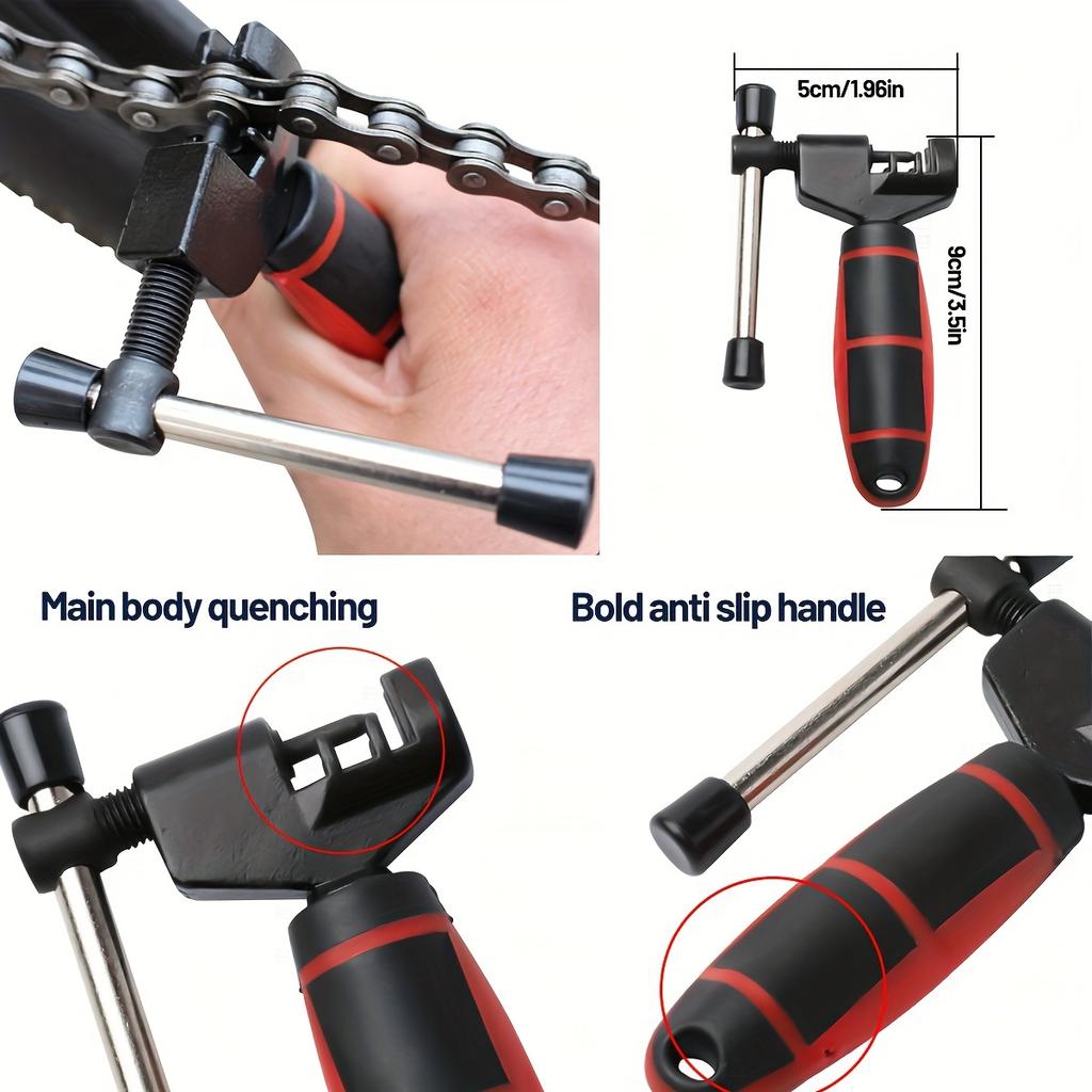 Stainless Steel Portable Bicycle Chain Breaker Tool Easy Mountain Bike Chain Removal, Ergonomic Handle for Quick Repair, Safe Design for Long Rides