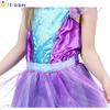 Western Halloween Orgy Children's Costume Girls Purple Elf Fairy Mesh Dress Masquerade