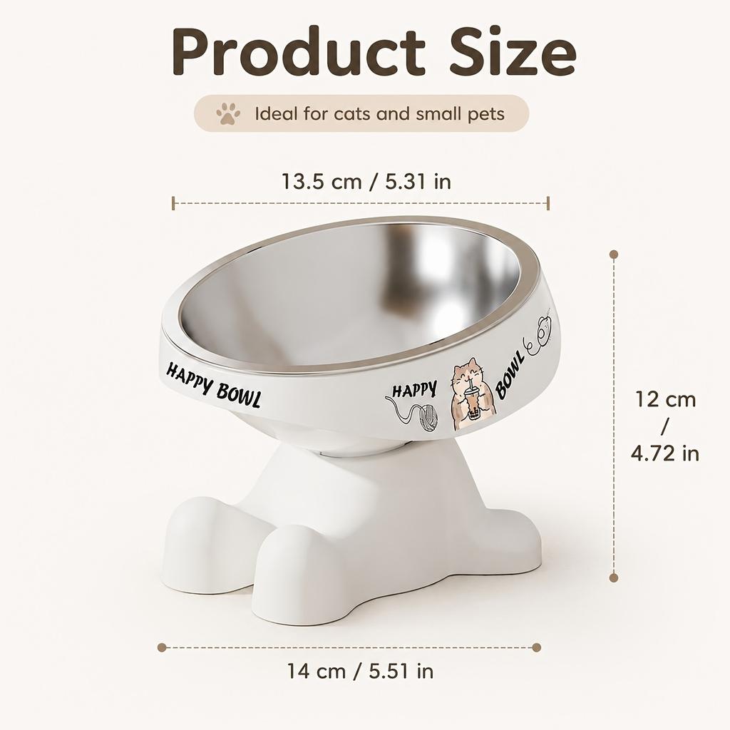 2026 Shaped Elevated Pet Feeding Bowl, Cute Pattern Dopamine Color Pet Food Bowl, Dog And Cat Water And Food Bowl, Neck Protection Anti-Slip Pet Bowl