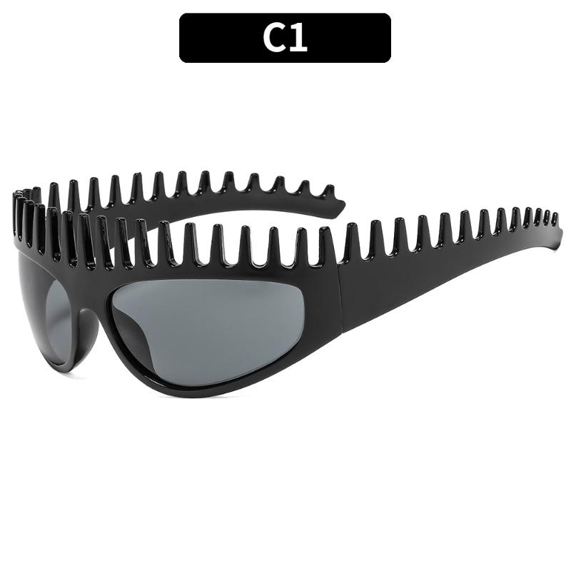 

Non-polarized Fashion Personality Sunscreen Women Sun Glasses Headband Men and Women Trendy Hip Hop Sunglasses чорний