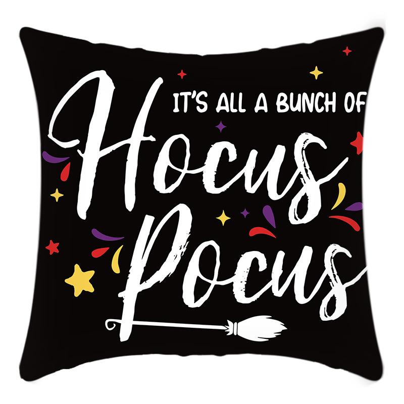 New Cross-cuddle Pillow Cover Halloween English Letters Thanksgiving Printed Cushion Home Sofa Cushion Cover