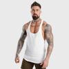 Canotta Sportiva Estiva da Uomo Muscolatura Fitness Elastica Traspirante Bianca Leggera Senza Logo Giuntata