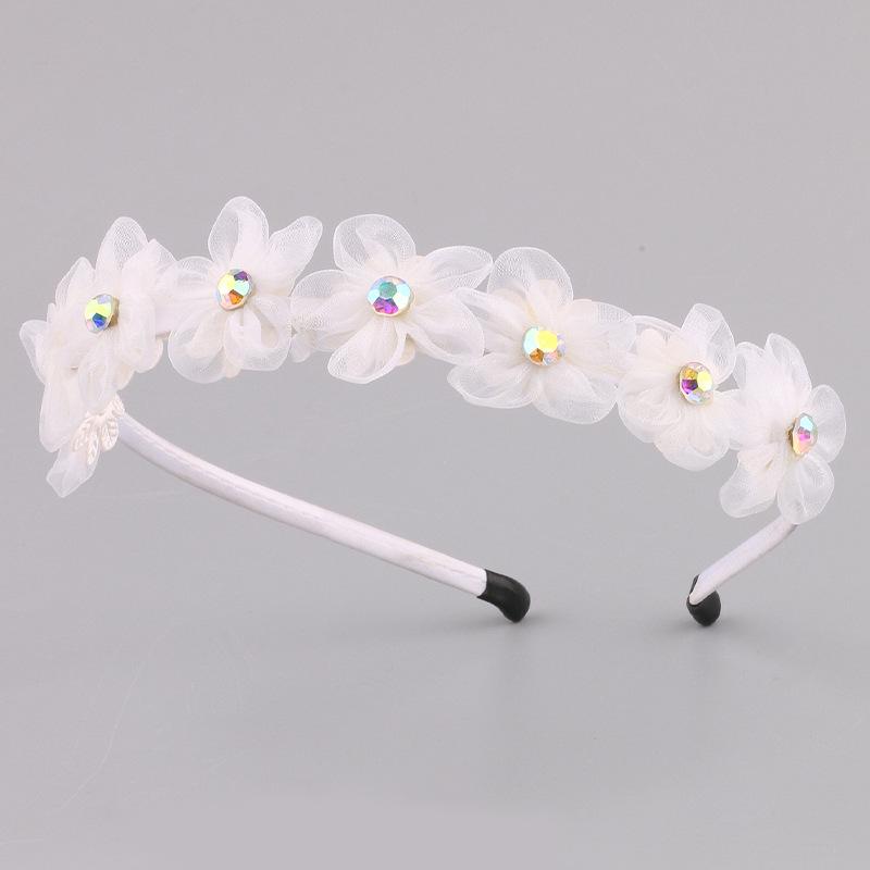 Handmade Korean Style Bridal Headband - White Fabric Wedding Accessory