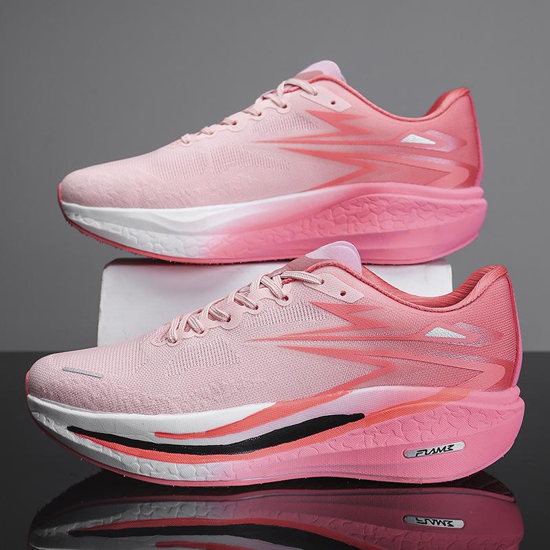 New Sports Shoes Fashionable Men's and Women's Running Shoes Marathon Full Palm Popcorn Racing Shoes Shock Absorption Training Shoes