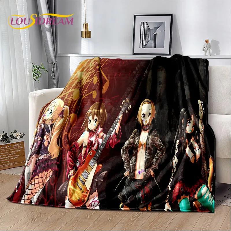 K-ON Cartoon Cute Lolita Kawaii Girls Soft Plush Blanket,Flannel Blanket Throw Blanket for Living Room Bedroom Bed Sofa Picnic