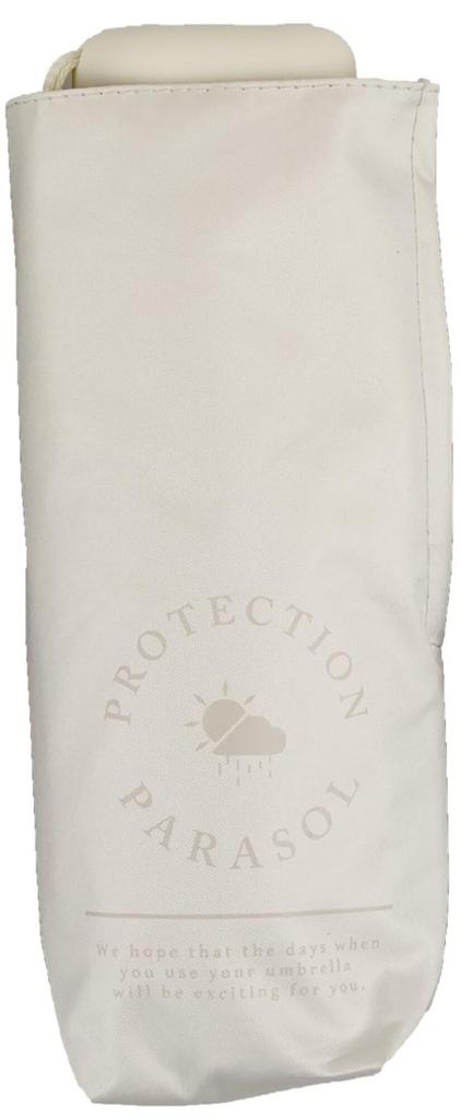 Folding Manual Sun and Rain 5 Convenient Zipper Umbrella Coated UV Light Beige Umbrella, Opening, Women's, Umbrella, Compact, Palm-Sized, Sections,