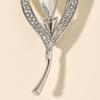 Common Callalily Brooch Pin for Women, Rhinestones Inlaid Brooch Pin for Dress, Coat, Shawl, Gift for Mother, Wedding