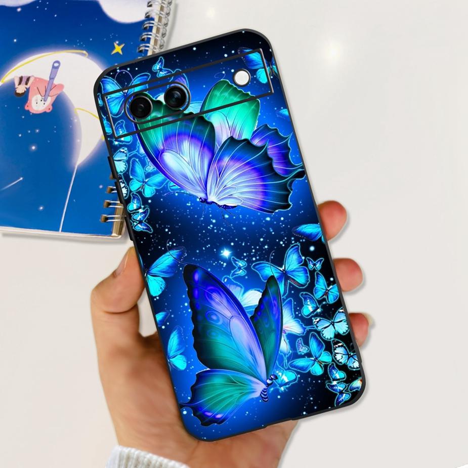 For Google Pixel 8A Case Pixel8 Pro Cute Cat Flower Painted Cover Silicone Phone Case For Google Pixel 8 Pro Pixel8A Soft Fundas