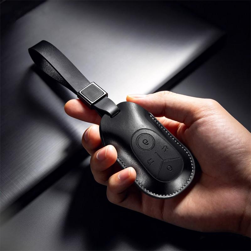 New Car Key Case Cover For Geely Ex2 - Leather Protective Key Shell Anti-Scratch Remote Key Protector