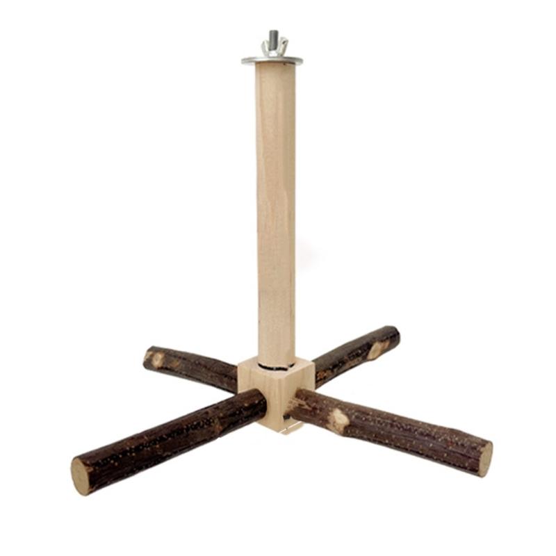 

Bird Wood Perch Rotating Molar Stand for Parrots Conure Supplies Budgies Grinding Scratchers for Small Medium Parrots