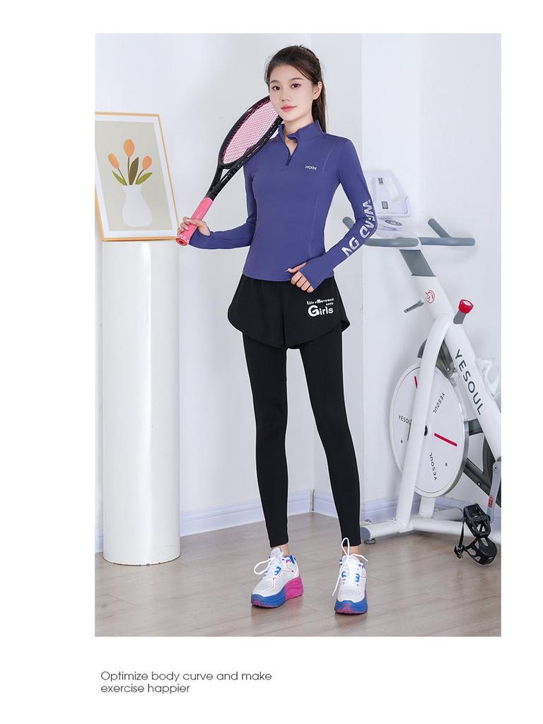 Women's Fleece-Lined Yoga Top: Warm, Quick-Dry, High-End Feel, Half-Zip, Long Sleeve. Perfect for Autumn/Winter Fitness.