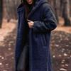 Autumn and Winter Fashion Long Solid Color Long Sleeve Stuffed Women's Coat