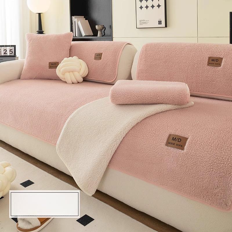 Plush Sofa Slipcover/Pillowcase, Non-slip Sofa Cover, Thickened Couch Cover Four Seasons Universal  For Bedroom Office Living Room Home Decor