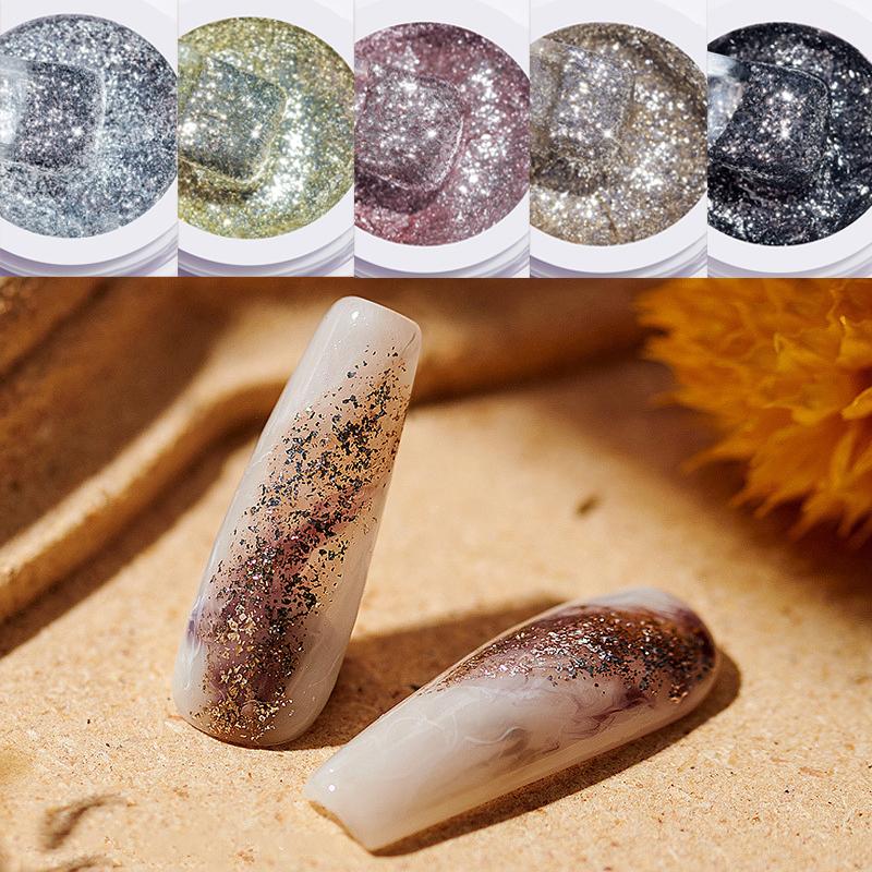 

6-цветный блестящий платиновый гель-лак для ногтей Flash Uv Led Soak Off Gel Varnish Shiny Painting Line Gel Lacquer для салона нейл-арта