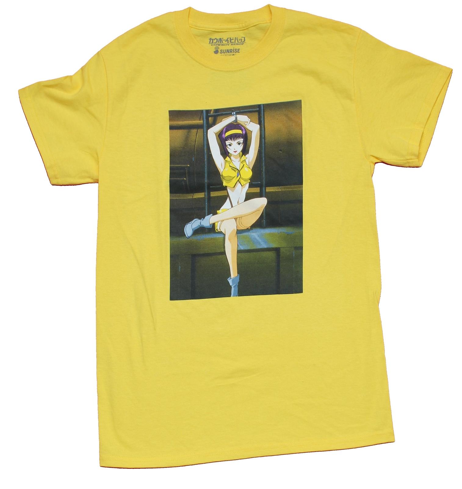 Cowboy Bebop Mens T-Shirt - Fay Valentine Cuffed Image XL