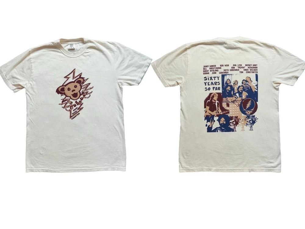 2025 Dead and Company T-Shirt 60 YEARS SO FAR White Reprint Shirt