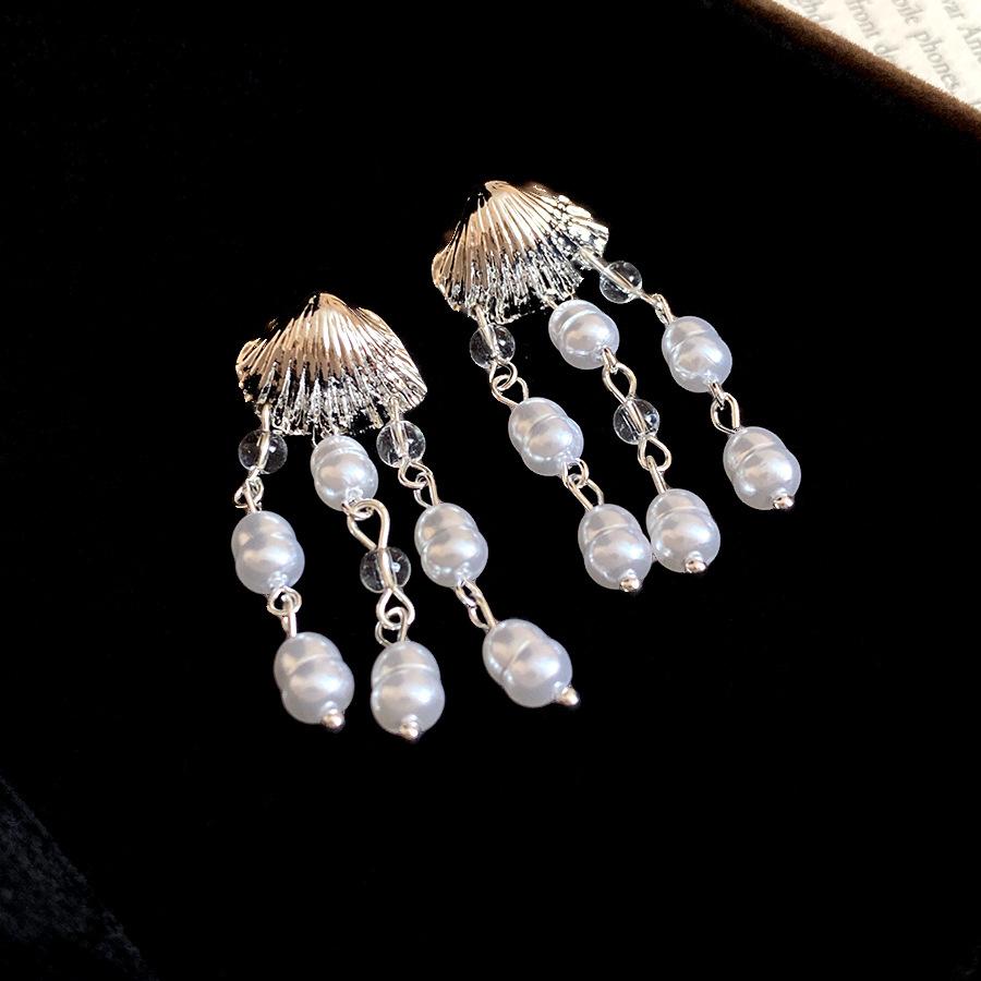 Pearl Tassel Earrings Retro Elegant Women Jewelry