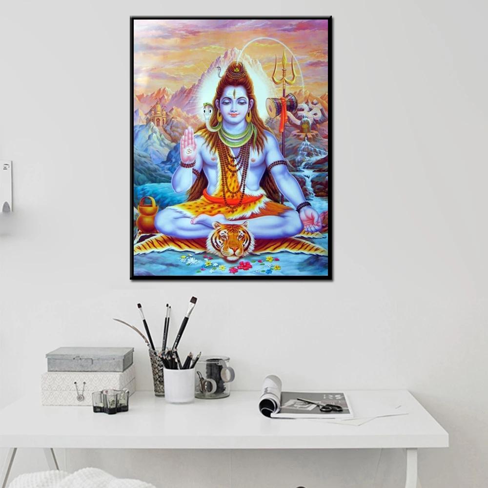 

Индийский Бог Шива фотографии портретные постеры и принты настенная живопись на холсте для декора гостиной без рамки 21*30cm