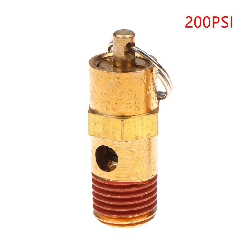 Soupape de sécurité de surpression pour compresseur d'air mâle 1/4'' NPT Raccord d'entrée fileté Soupape de pression 125Psi-270Psi Soupape de sécurité