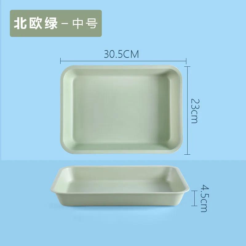 Plastic Rectangular Deepening Tray Deli Dish Bread Plate Breakfast Tray Multifunctional Cup Sundries Storage Kitchen Supplies