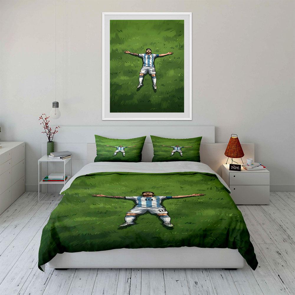 Soccer player on grass. Bedding sets Duvet cover sets Duvet covers Pillowcases(1 * Duvet Cover 2 * Pillowcases without duvet insert)
