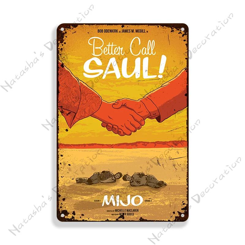 Klassisches Fernsehen Better Call Saul Dekorteller Metallteller Vintage Metall Blechschild Retro Poster Plakette Wand Industrielle Dekoration