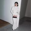 Women Knitted Maxi Dress Elegant Turtleneck Long Sleeve Sweater Dress Fall Winter Sexy Christmas Party Dress